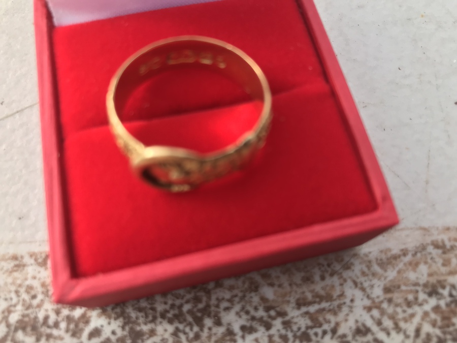Antique Gold love ring Unisex