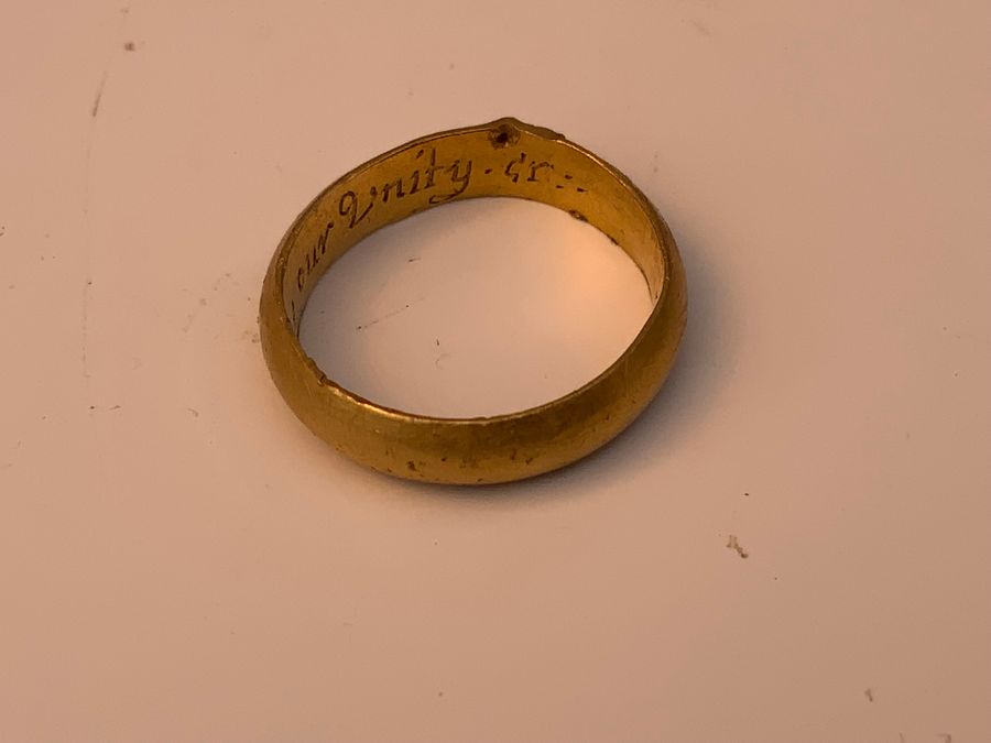 Antique Posy ring solid gold 18th century 