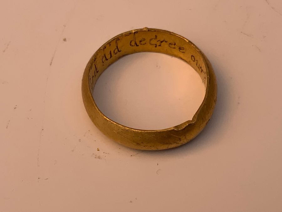 Antique Posy ring solid gold 18th century 