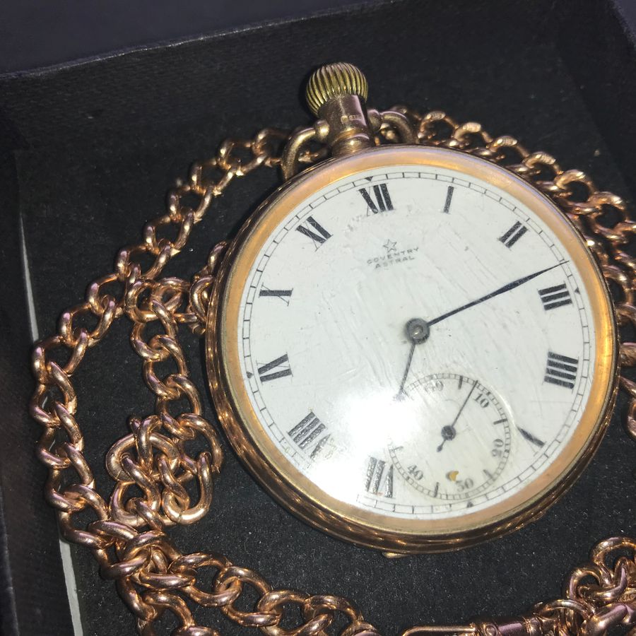 Antique Gold 9CT DOUBLE ALBERT CHAIN & Pocket watch