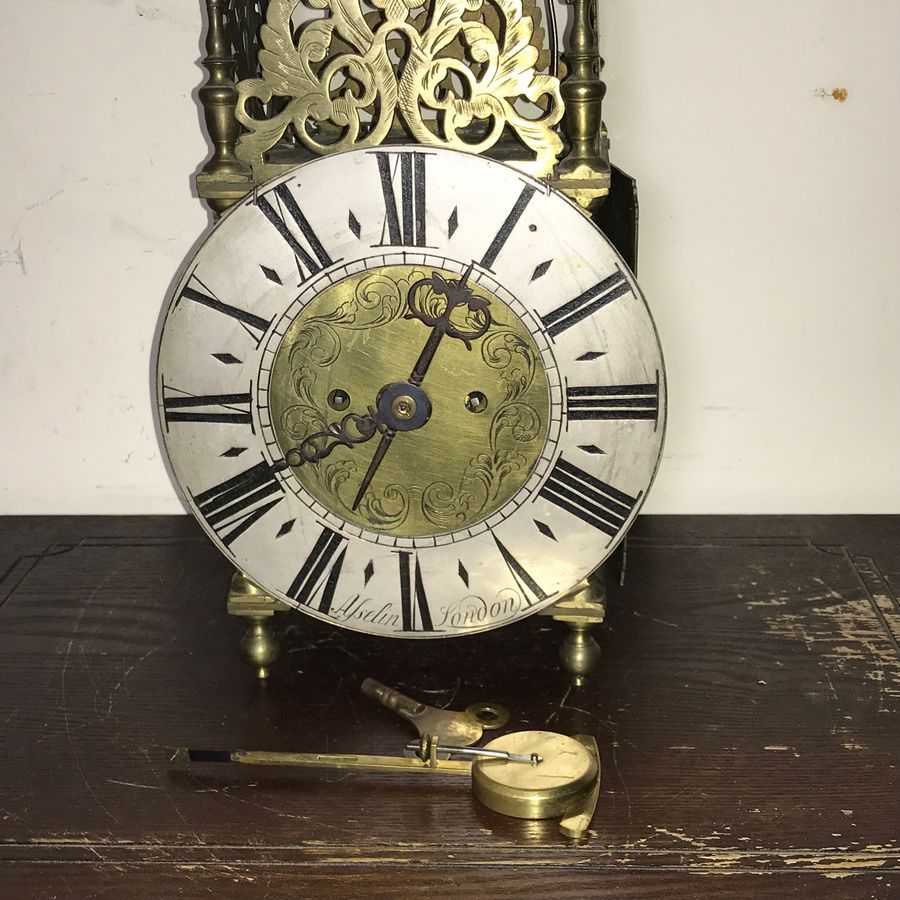 Antique Lantern Clock, London double fusse chain driven 