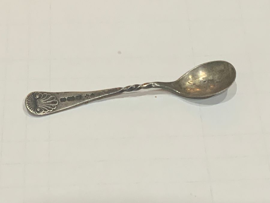 Silver mustard spoon