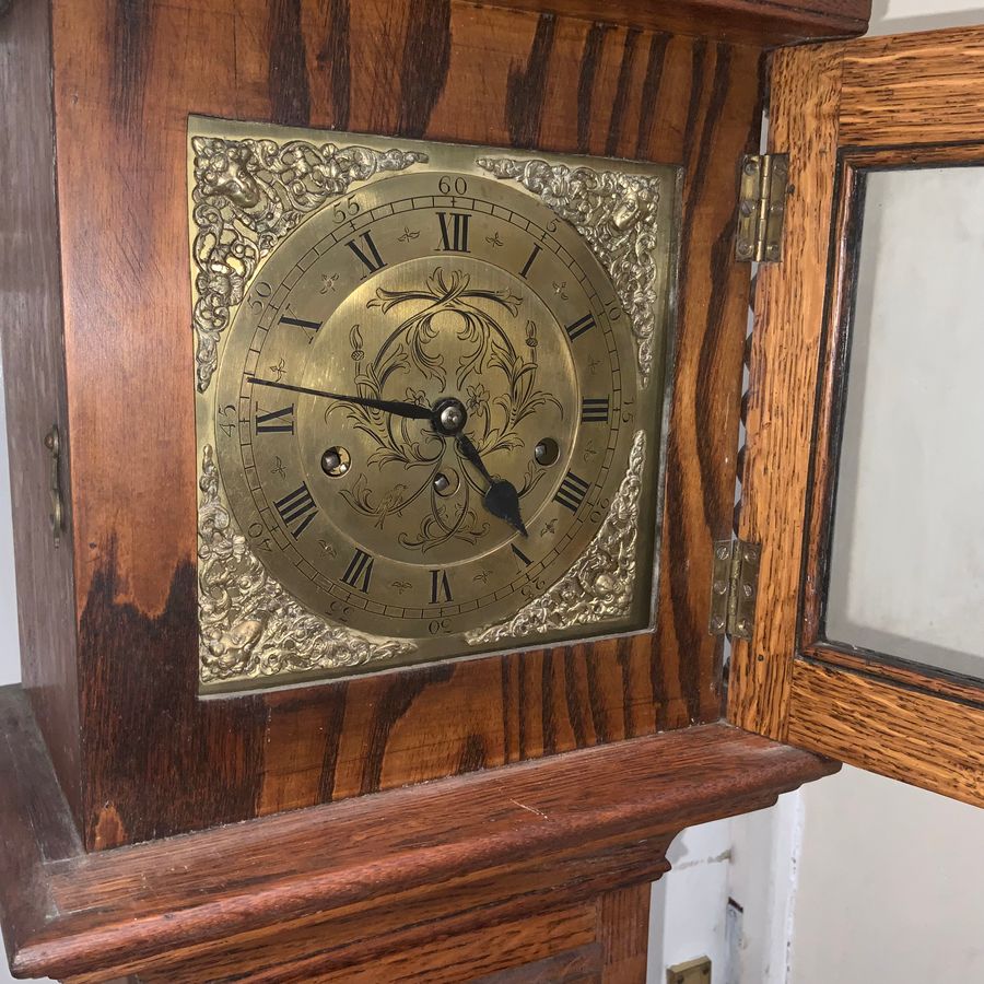 Antique Grandmother Clock Westminster Chimes