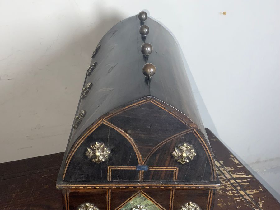 Antique A Queens Jewels Domed coromandel Casket