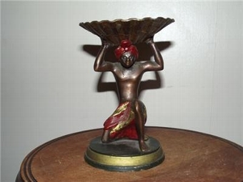 COLD PAINTED BRONZE DESK ARRANGER VICTORIAN ITEM --SGB3