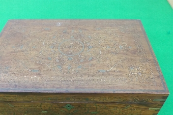 Antique Sewing Box with brass inlay quality vintage item comes with free worldwide post.