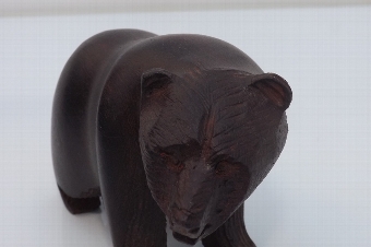 Antique Black Forest carved wood bear vintage item. CC