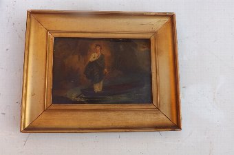 Painting Georgian small quality work comes framed. CC