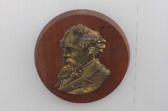 Disraili Britains Victorian bronze on oak plaque