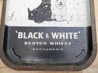 Antique Old tin pub tray advertising Buchan's Whisky