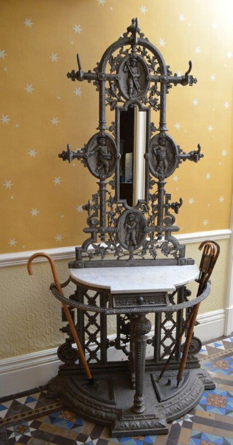 Excellent Victorian Cast Iron Hall Stand Sn020  