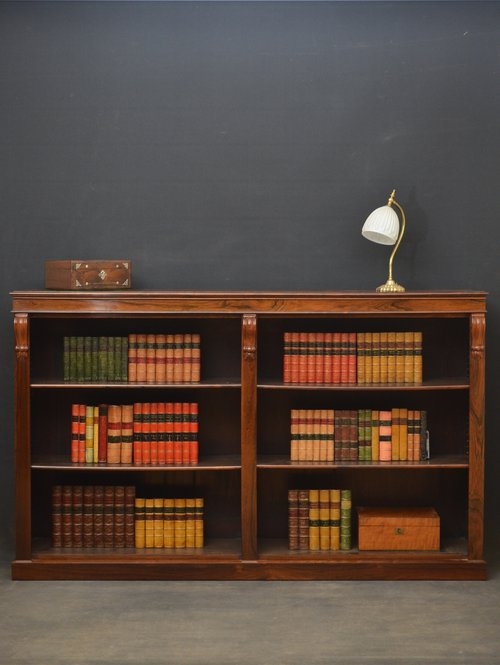 Early Victorian Open Bookcase in Rosewood Sn3244  