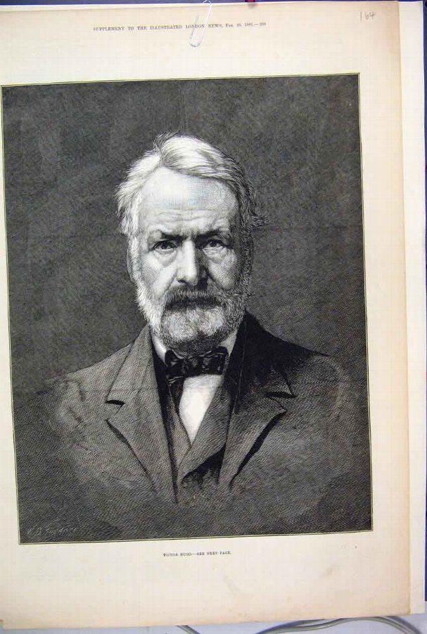 Print 1881 Portrait Victor Hugo French Lyric 64MAR