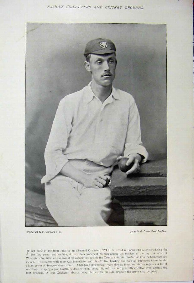 Print 1895 Cricket Sport Tyler Blackham Photograph