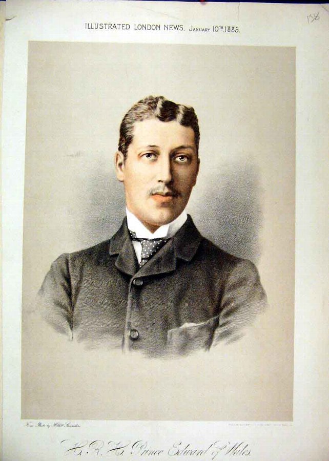 Print 1885 Portrait Prince Edward Wales 38MAR1