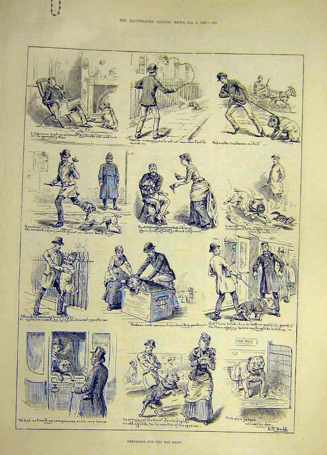 Print 1886 Dog-Show Preparations Dadd Animal Old 0