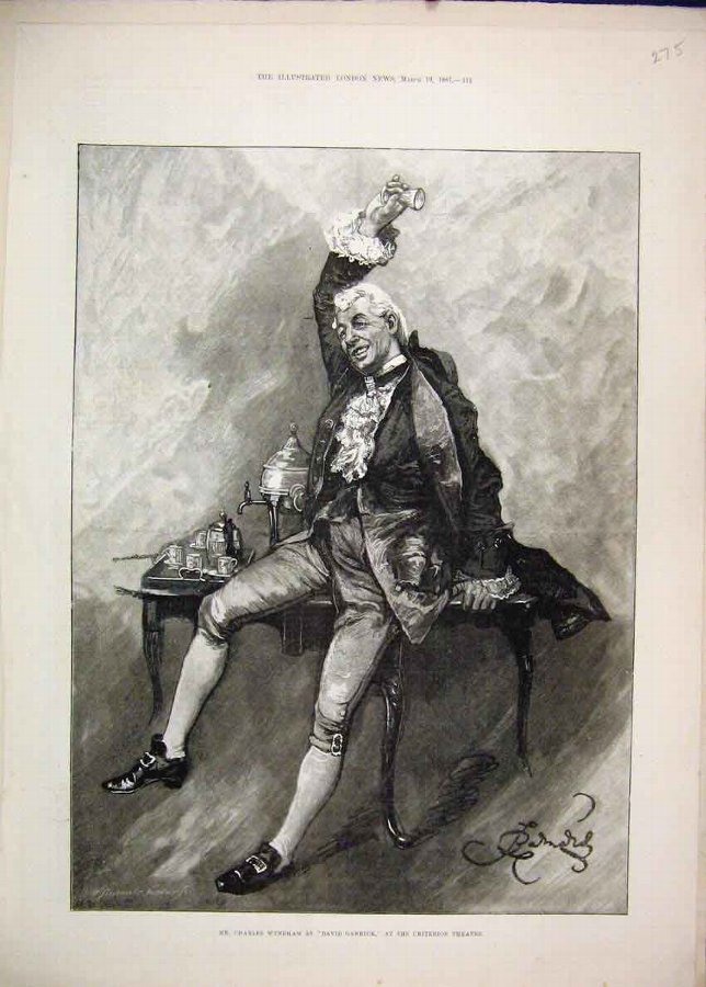 Print 1887 Charles Wyndham David Garrick Criterion