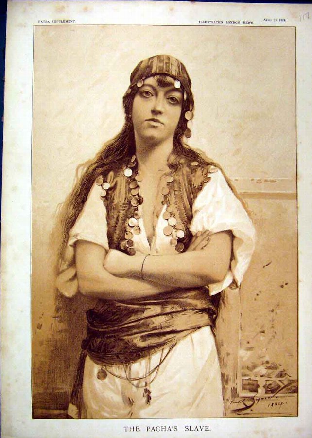 Print 1887 Sepia Pacha Slave Woman 17MAR1
