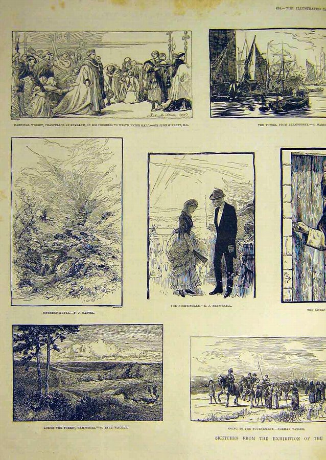 Print 1887 Sketches Fine Art Landscape Painters 84