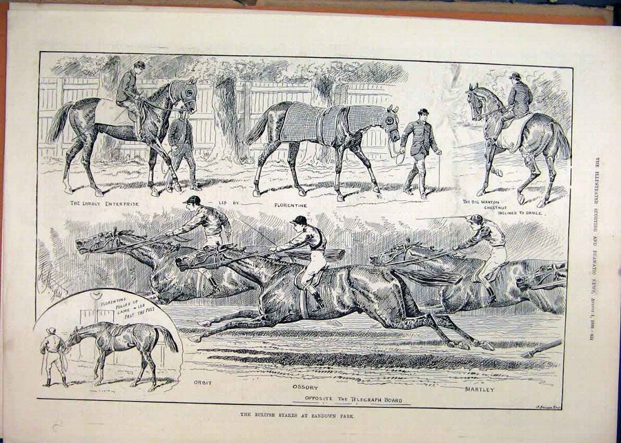 Print 1888 Horses Eclipse Stakes Sandown Park Osso