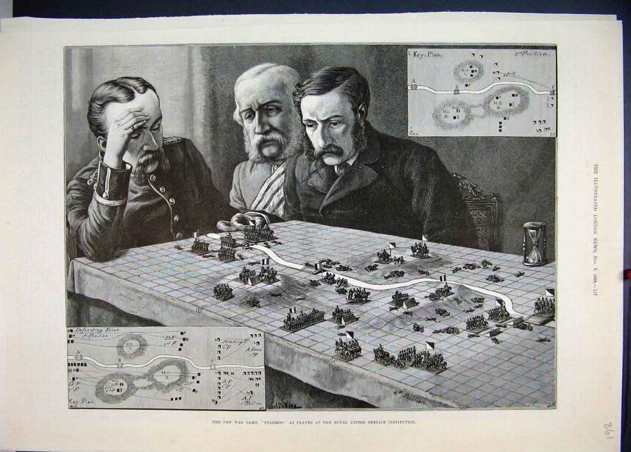 Print 1888 War Game Polemos Royal United Service I
