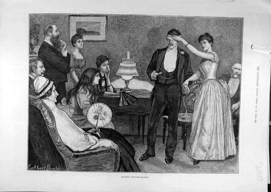 Print 1889 Amateur Thought-Reading Party Guests Pe