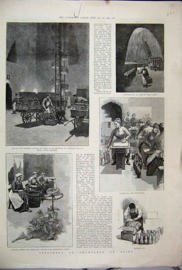 Print 1889 Champagne Remis Bottles Wrapping Labell