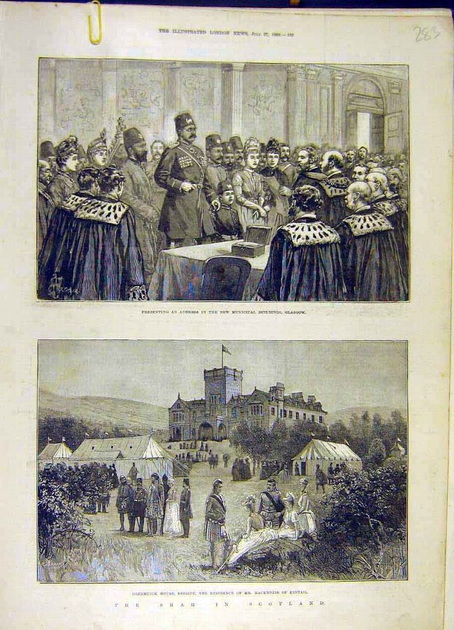 Print 1889 Shah Scotland Glenmick Kintail Glasgow