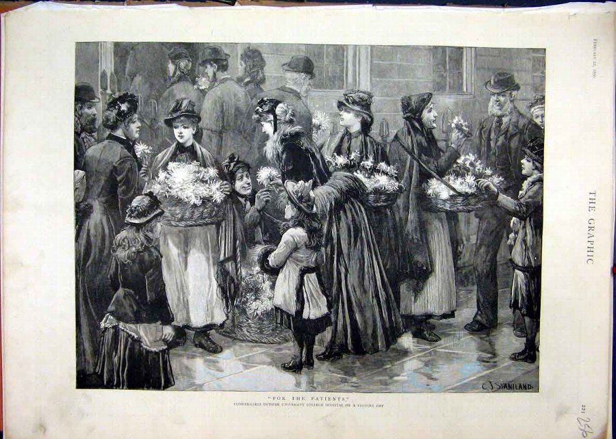 Print 1890 Flower Girls University College Hospita