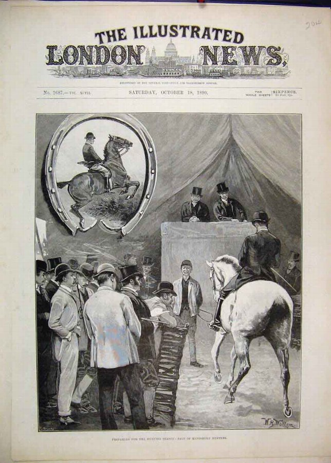 Print 1890 Hunting Season Sale Kingsbury Hunters 0