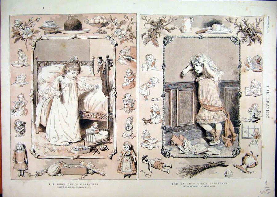 Print 1891 Good Girls Christmas Bad Scene Happy Sa