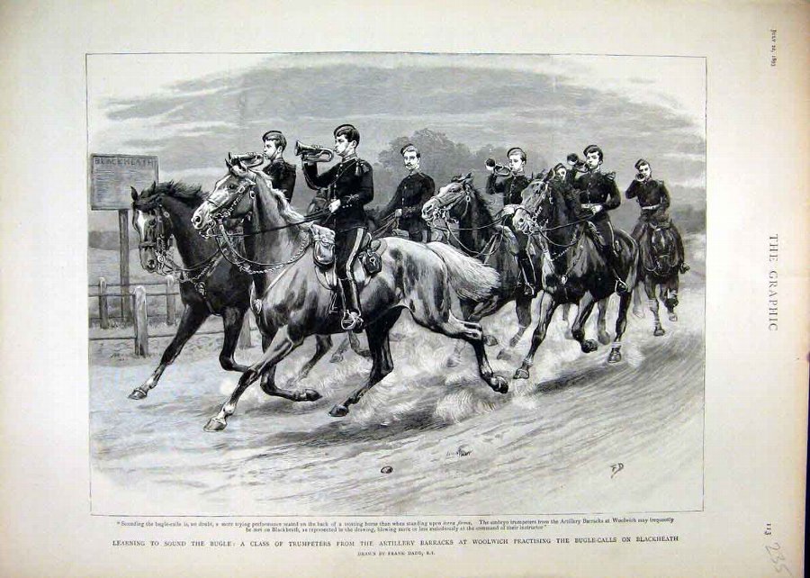 Print 1893 Bugle Class Trumpeters Artillery Barrac