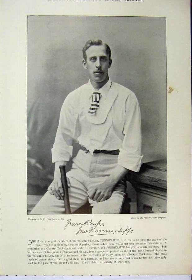 Print 1895 Cricket Photograph George Ulyett Ranjit