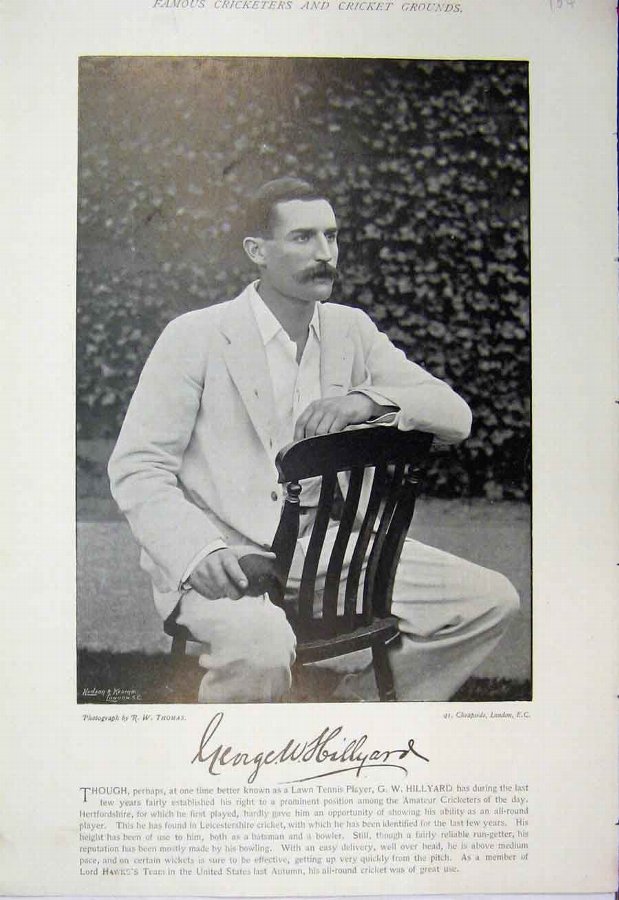 Print 1895 Cricket Photograph Hillyard Nichols Bow