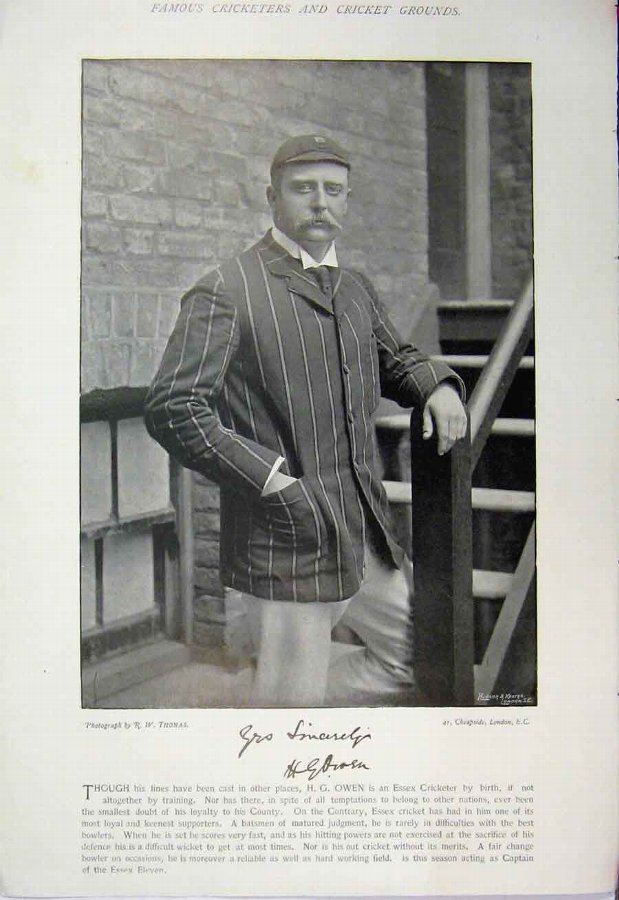 Print 1895 Cricket Photograph Owen Essex Sidney Cr