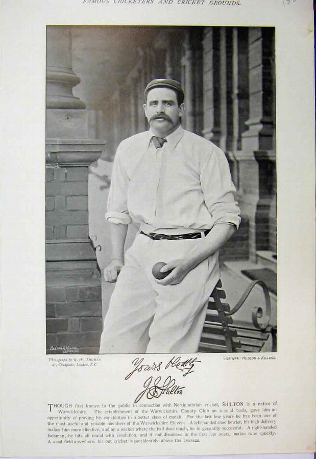 Print 1895 Cricket Photograph Shilton Gerald Bards