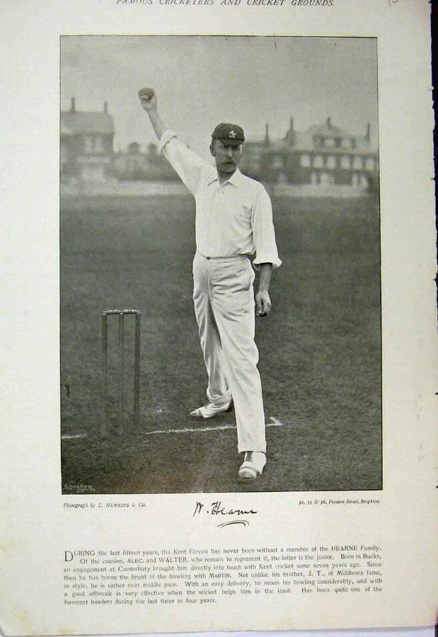Print 1895 Cricket Photograph Sport Hearne Graham