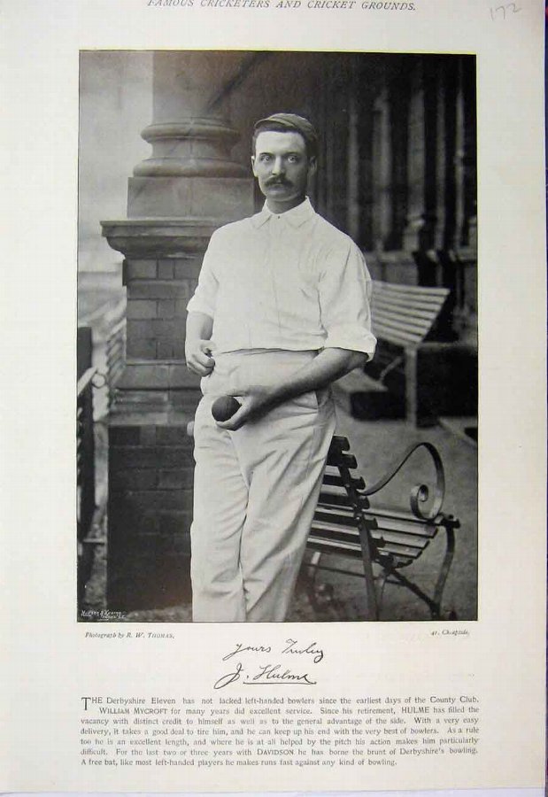 Print 1895 Cricket Sport Hulme Lilley Photograph B