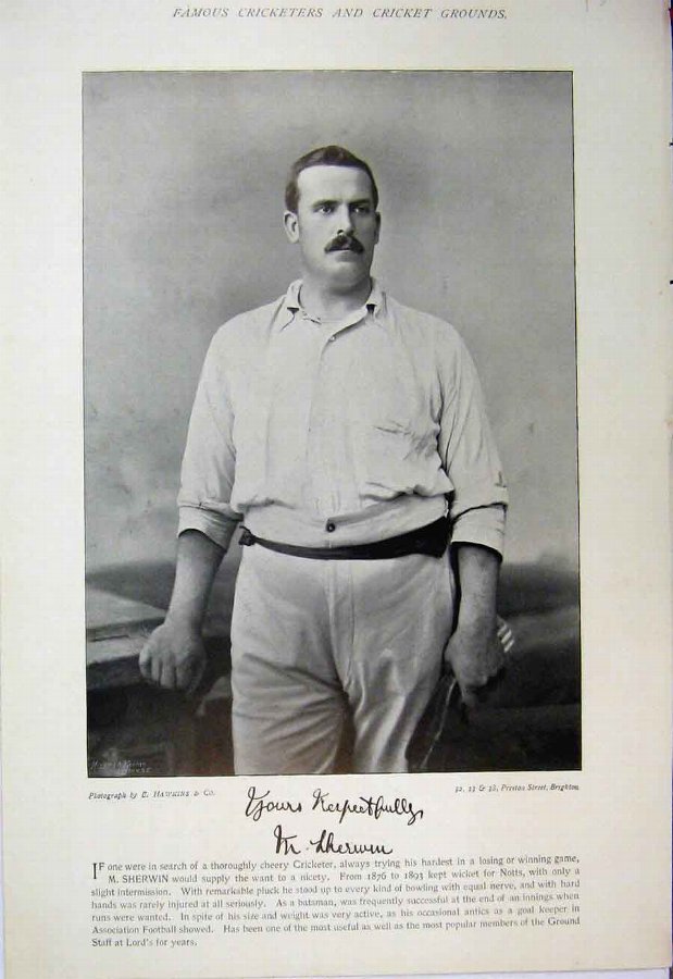 Print 1895 Cricket Sport Player Sherwin O'Brien Ph