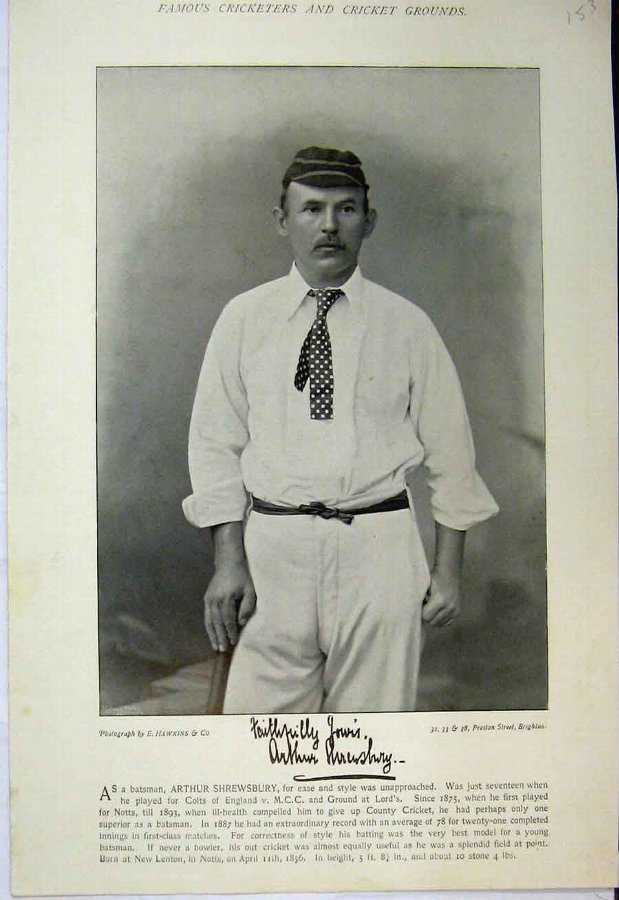 Print 1895 Cricket Sport Shrewsbury Murdoch Batsma