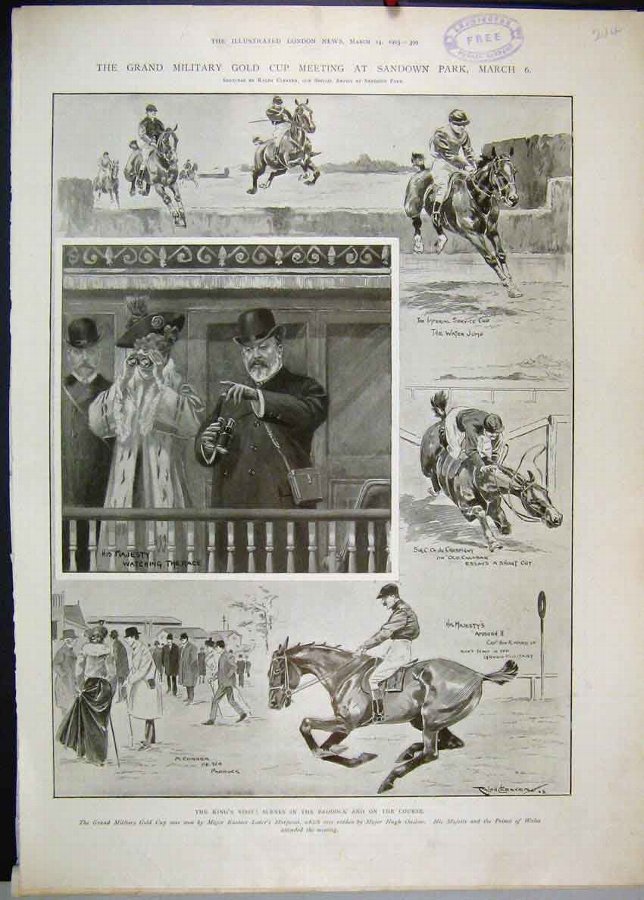 Print 1903 King Grand Military Gold Cup Sandown Pa