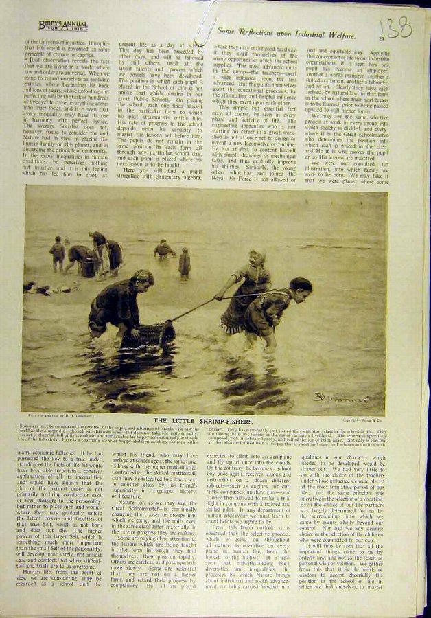 Print 1918 Blommers Shrimp-Fishers Children Sea Fi