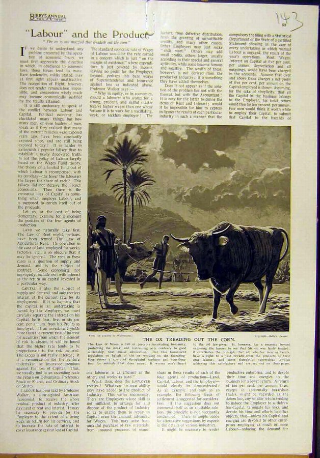 Print 1918 Ox Treading Corn Moses Law Threshing 43