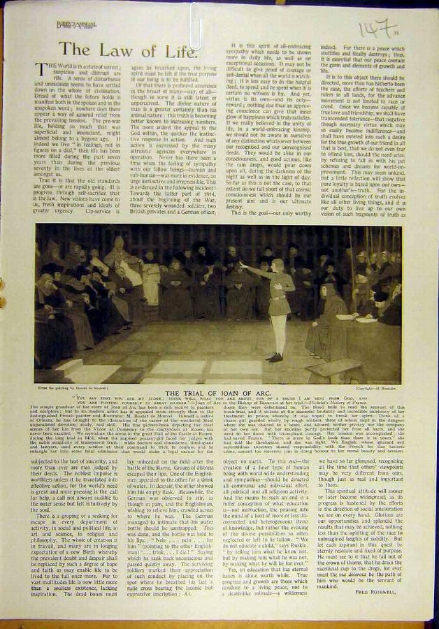 Print 1922 Monvel Trial Joan Arc Painting Art 4788