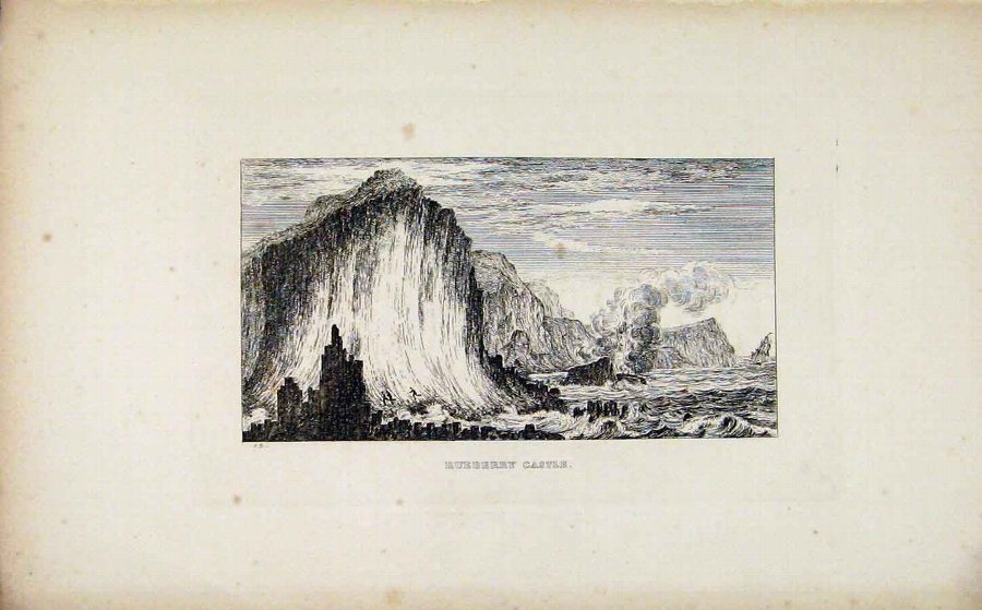 Print Fine Art Old Rueberry Castle Etching C183 03