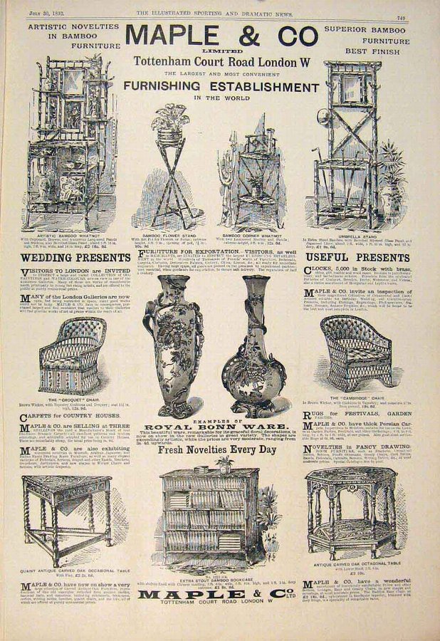 Print Advert Advertisement Maple Co Furnishing Est