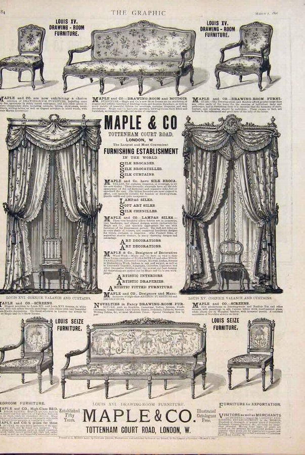 Print Advert Advertisement Maple Tottenham Furnitu