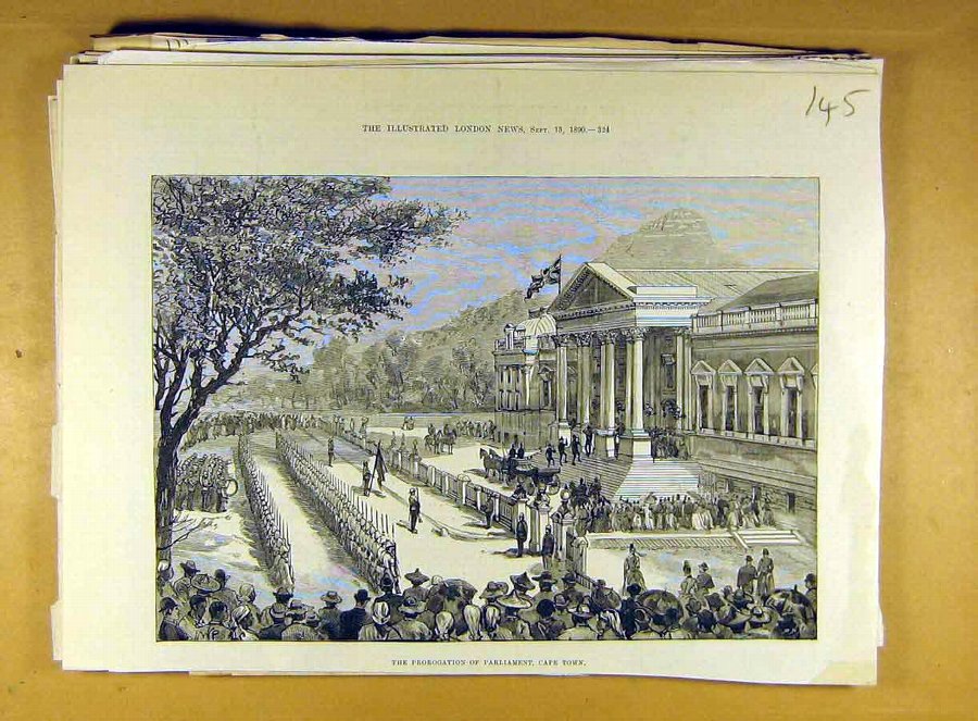 Print 1890 Prorogation Parliament Cape-Town Africa