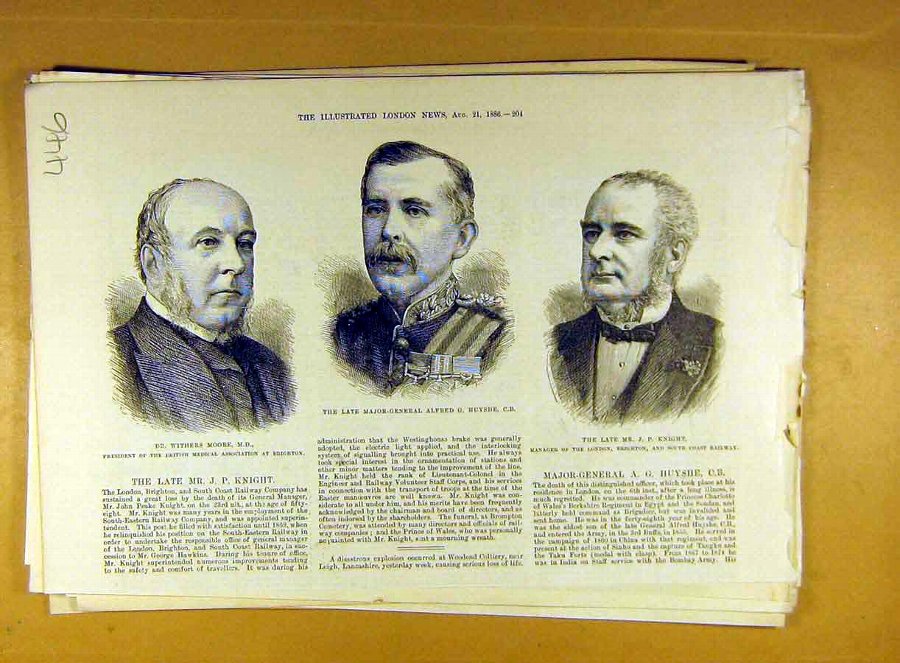 Print 1886 Portrait Moore Medical Huyshe Military