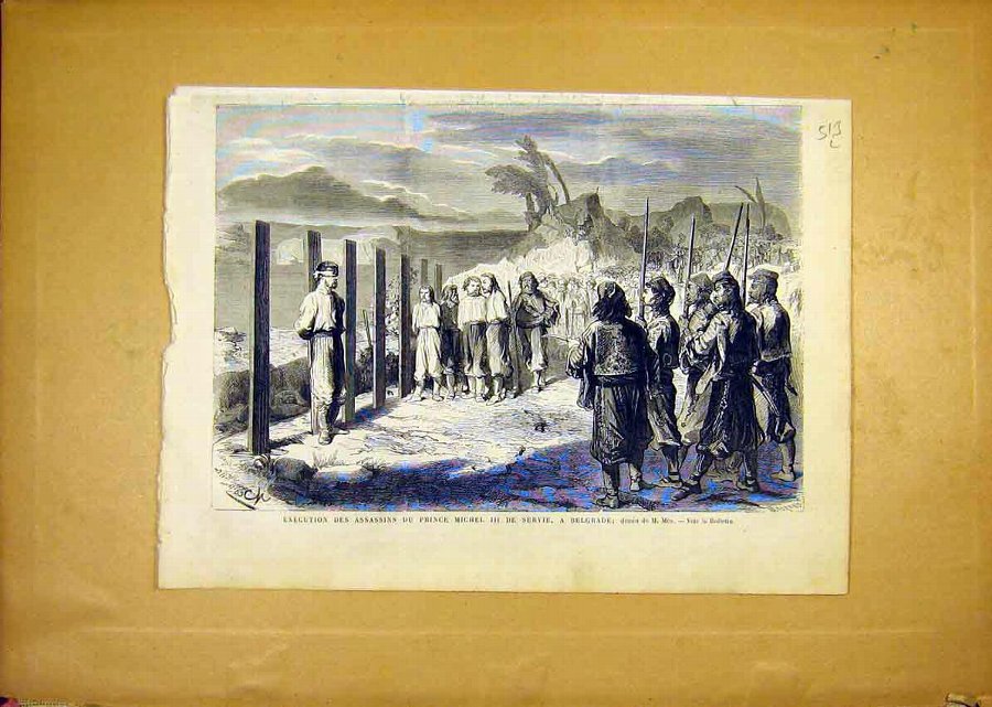 Print Assasins Execution Prince Michel Servia Belg